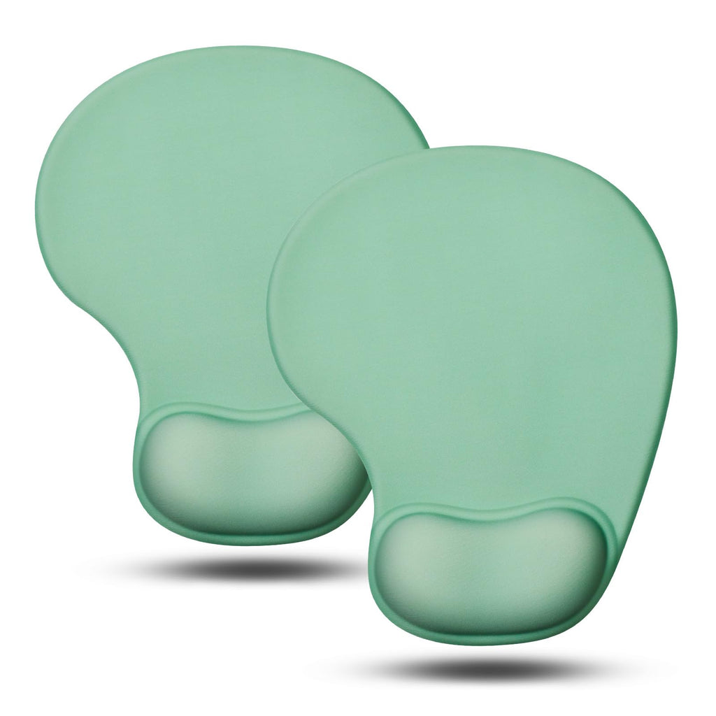 JIKIOU Ergonomic Mouse Pad with Gel Wrist Rest 2 Pack, Portable Small Black