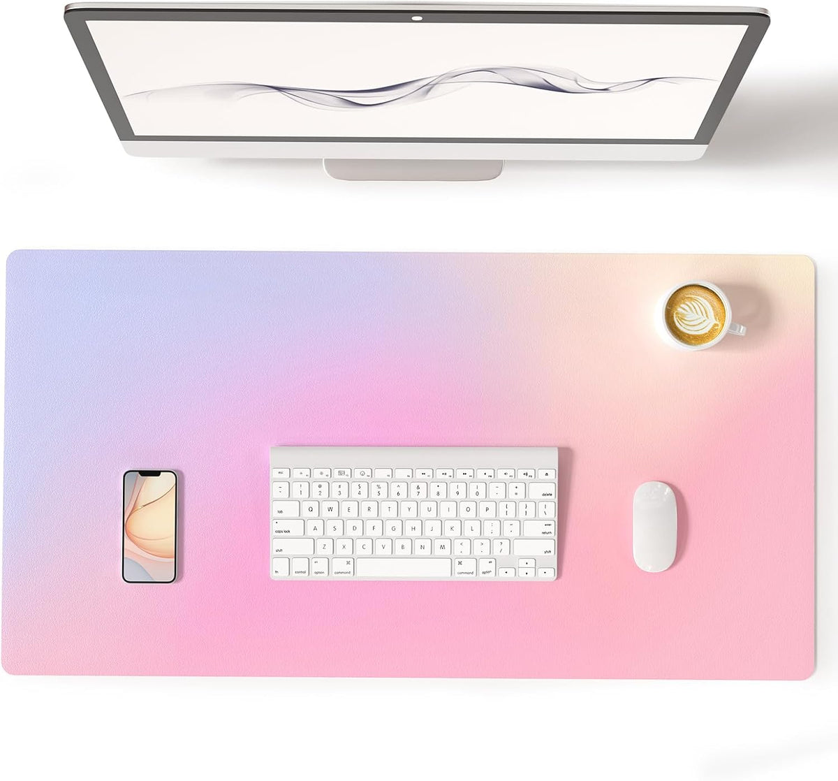 Colorful Star Large Mouse Pad Pink Aesthetic, 31.5 x 15.7 in