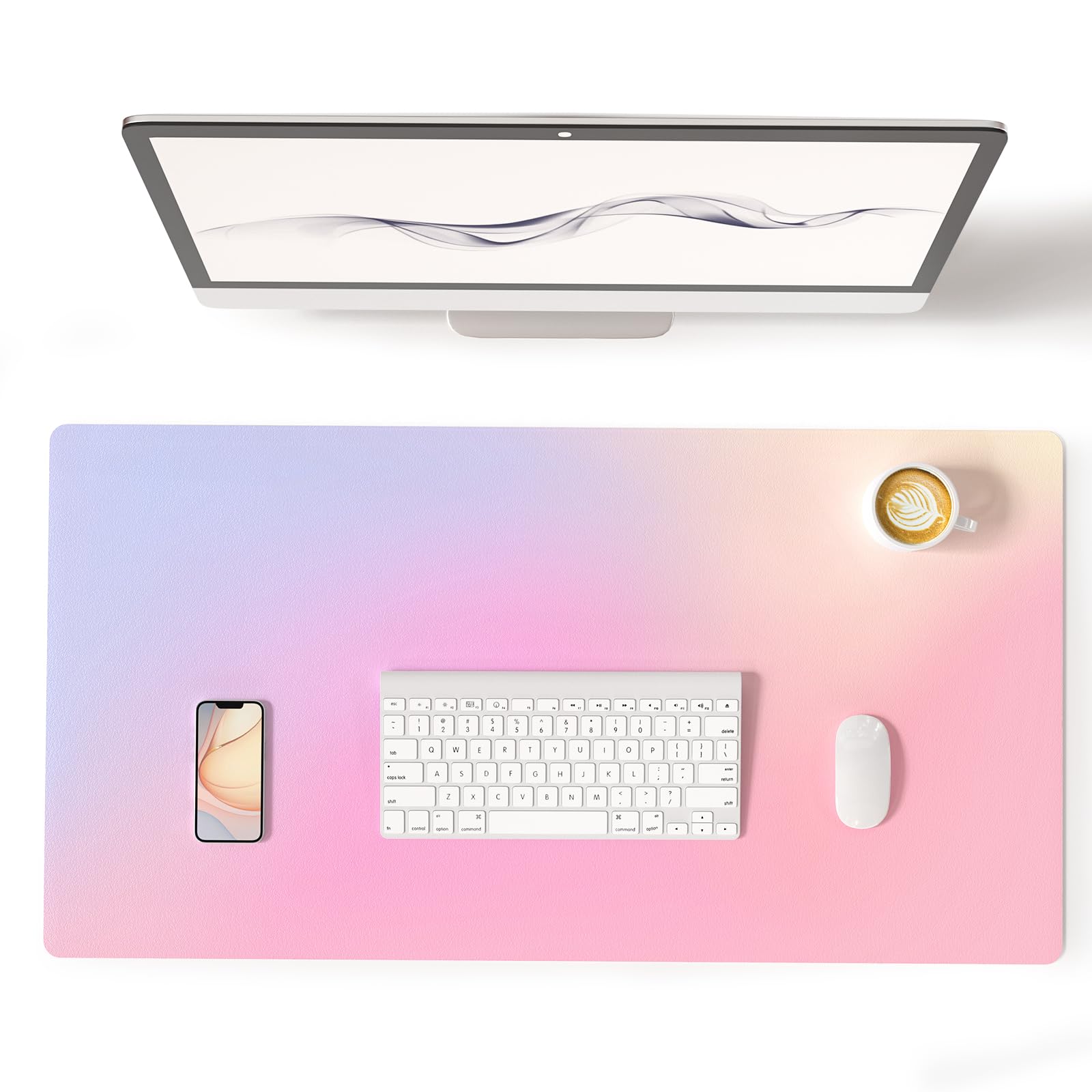 Colorful Star Large Mouse Pad Pink Aesthetic, 31.5 x 15.7 in