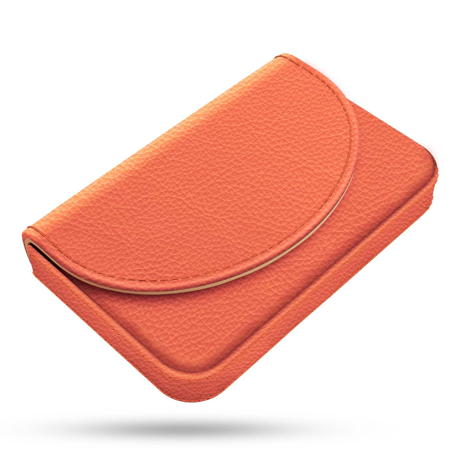 Business Card Holder，PU Leather Business Card Case Color Printing Pattern Card Holder Wallet，Pockets Magnetic Credit Card Holders for Men and Women，Bohemian Leaf