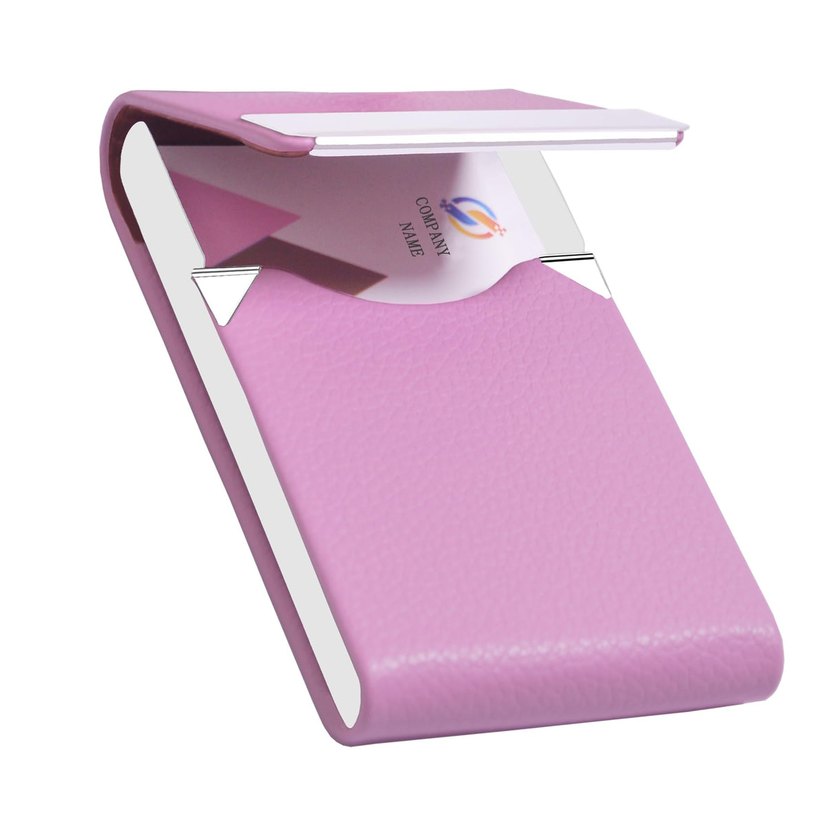 Business Card Holder PU Leather&Metal Business Card Case,Black1