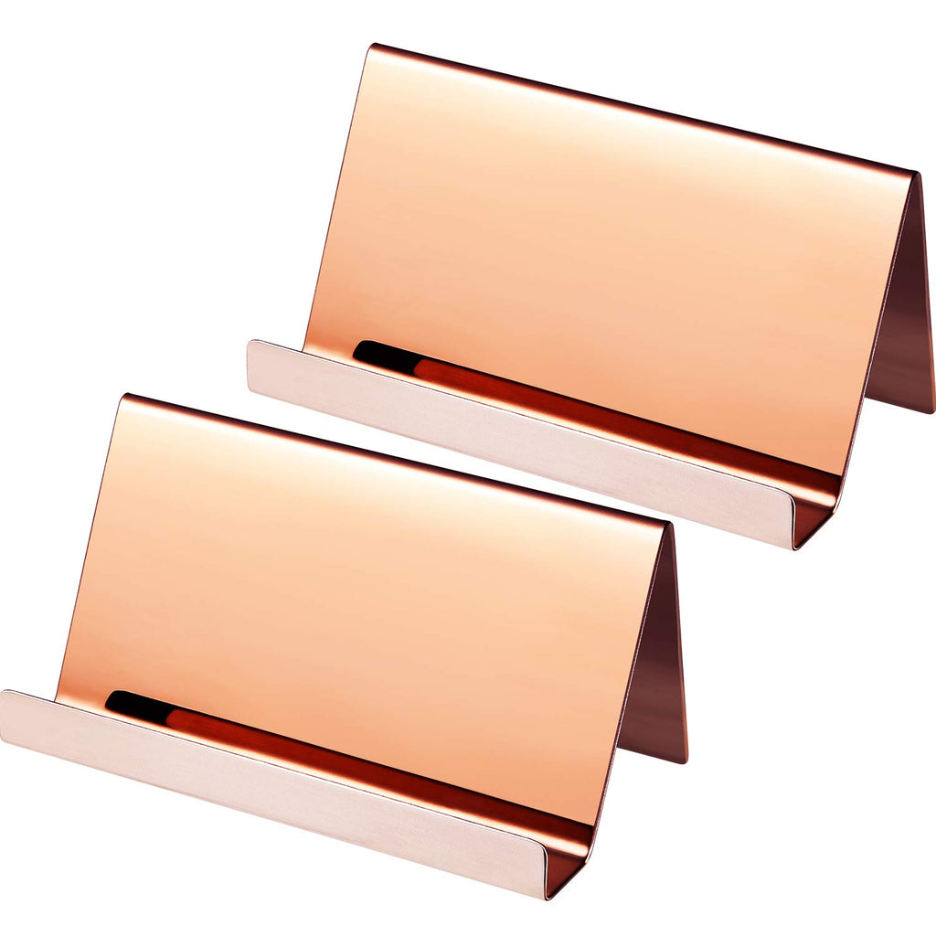 Maxdot 2 Pcs Stainless Steel Business Cards Holders, Silver