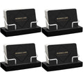 Amyhill 4 Pcs Wood Business Card Holders Display for Desk, Gold