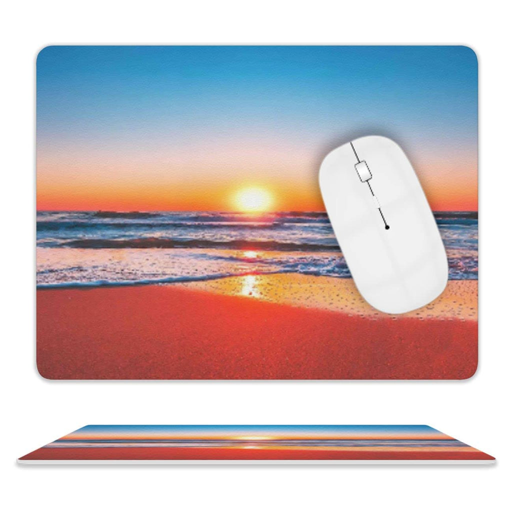 Beach Sunset Mouse Pad,Cute Mouse pad,Custom Small Mouse Pads with Designs,Portable Office Non-Slip Rubber Base Wireless Mouse Pad for Laptop