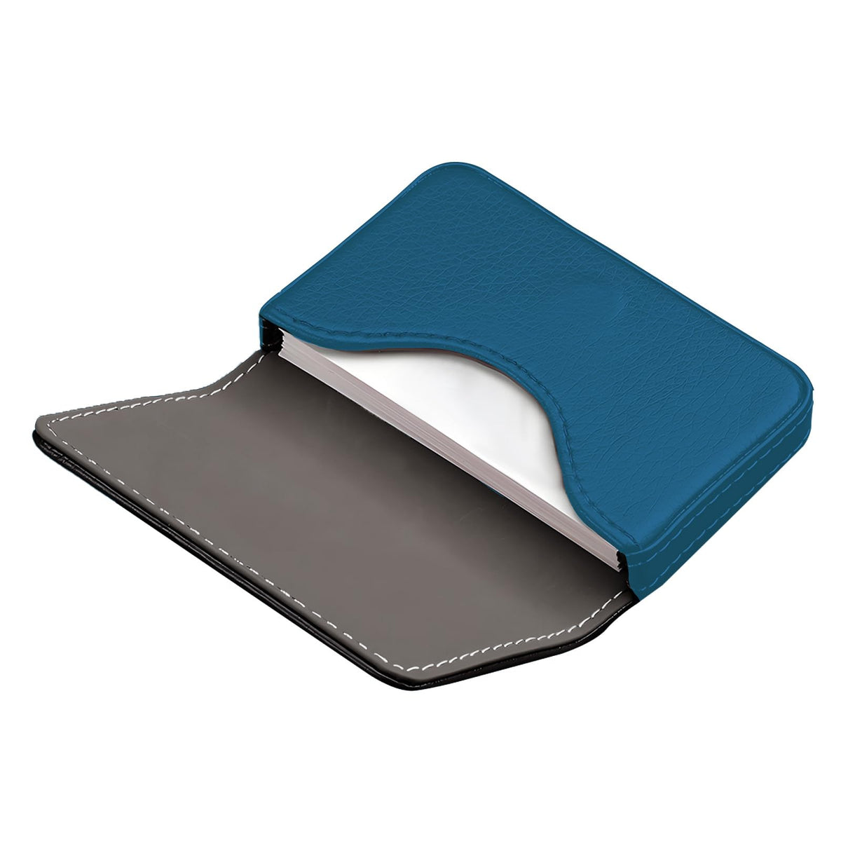 Business Card Holder PU Leather with Magnetic Closure, Slim Pocket Name Card Case for Men & Women, Professional Card Wallet for Office & Travel (Brown)