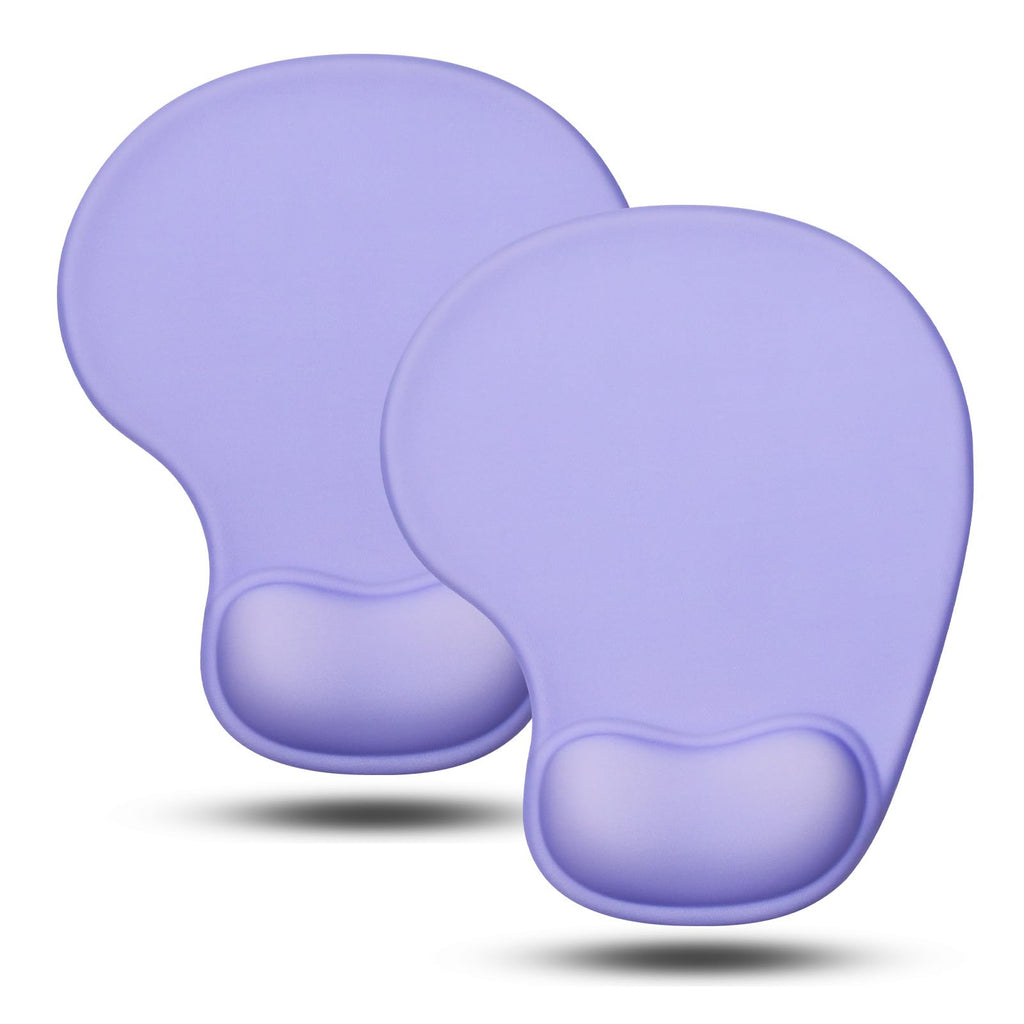 JIKIOU Ergonomic Mouse Pad with Gel Wrist Rest 2 Pack, Portable Small Black