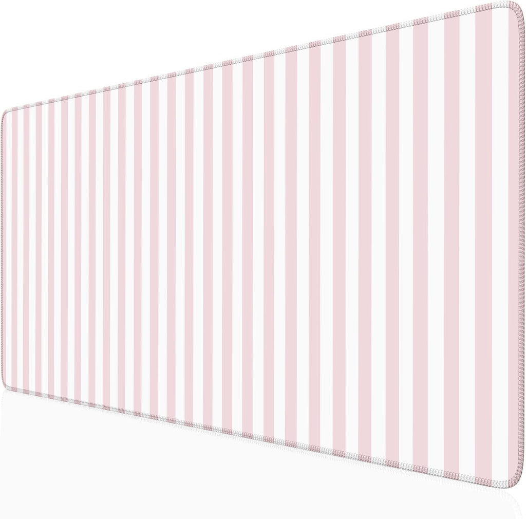 Checkered Desk Mat Cute Pink Pastel XXL Large Mouse Pad Aesthetic Boho Desk Pad with Stitched Edges, Office Decor Keyboard Pad Mouse Mat for Computer