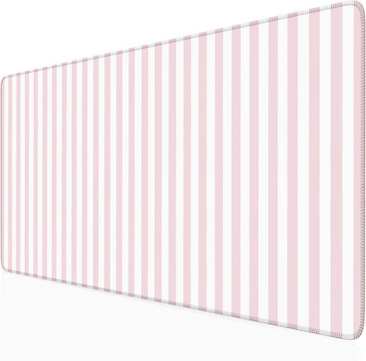 Checkered Desk Mat Cute Pink Pastel XXL Large Mouse Pad Aesthetic Boho Desk Pad with Stitched Edges, Office Decor Keyboard Pad Mouse Mat for Computer