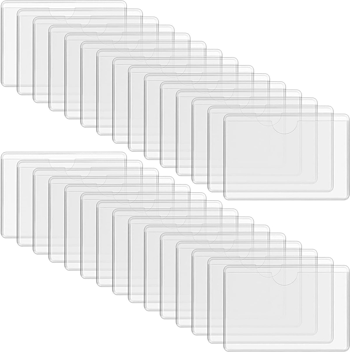 100 Pack Clear Self-Adhesive Business Card Pockets