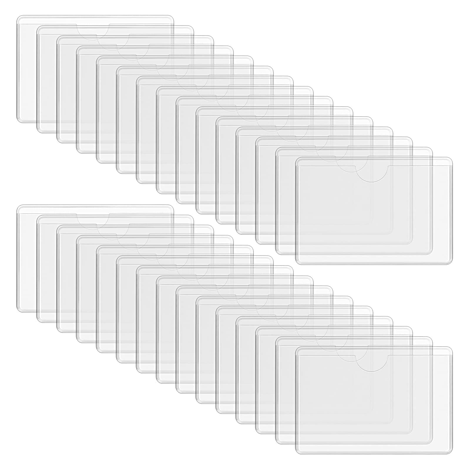 100 Pack Clear Self-Adhesive Business Card Pockets