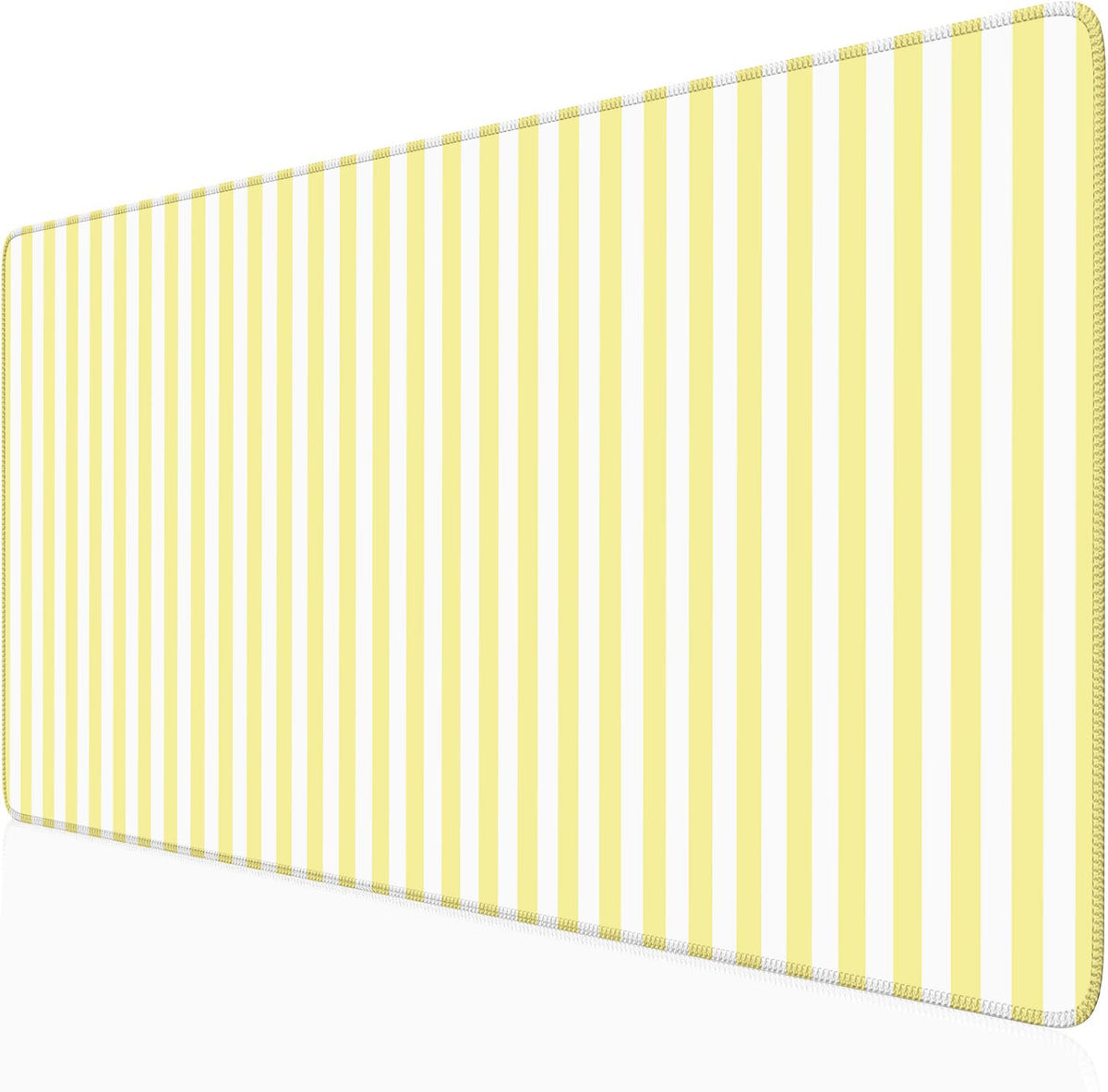 Light Pink Striped Desk Mat Cute Pastel XXL Large Gaming Mouse Pad Desk Pad Kawaii Cozy Aesthetic Keyboard Laptop Computer Mat Home Office Decor for Women