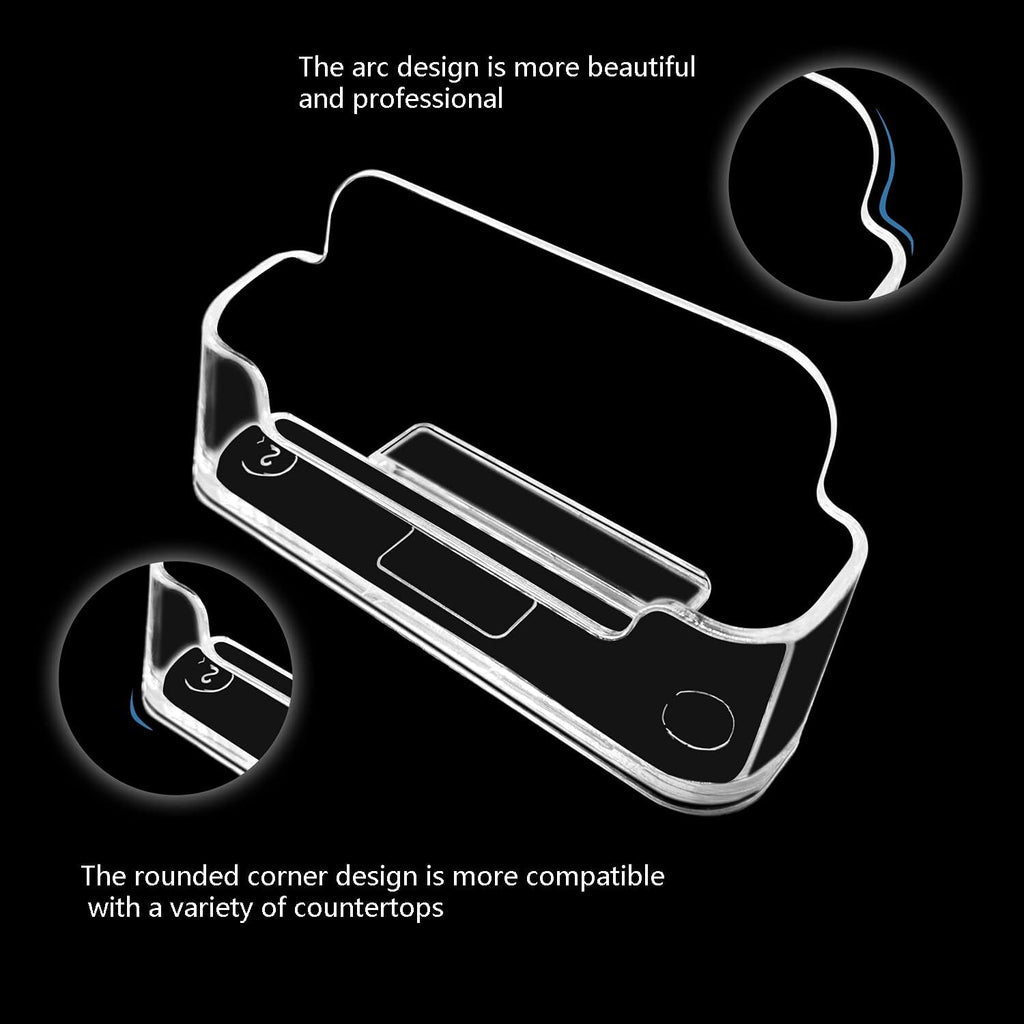 Vrupin Business Card Holder for Desk - 4 Pack Acrylic Business Card Holder , Fits 30-50 Business Cards Display Business Card Stand Desktop Business Card Holders for Exhibition