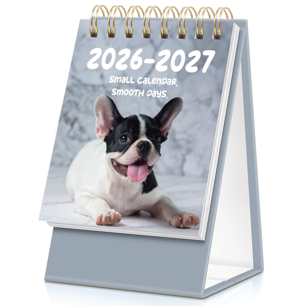 KONVINIT Small Desk Calendar 2026-2027, Floral 2026 Desk Calendar - Runs From January 2026 Until December 2027, 24 Months Mini Desktop Calendar 2026 for School, Home & Office Supplies