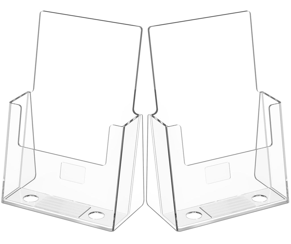 MaxGear Acrylic Brochure Holder Flyer Display Stand 4 x 9 Inch, 2 Pack