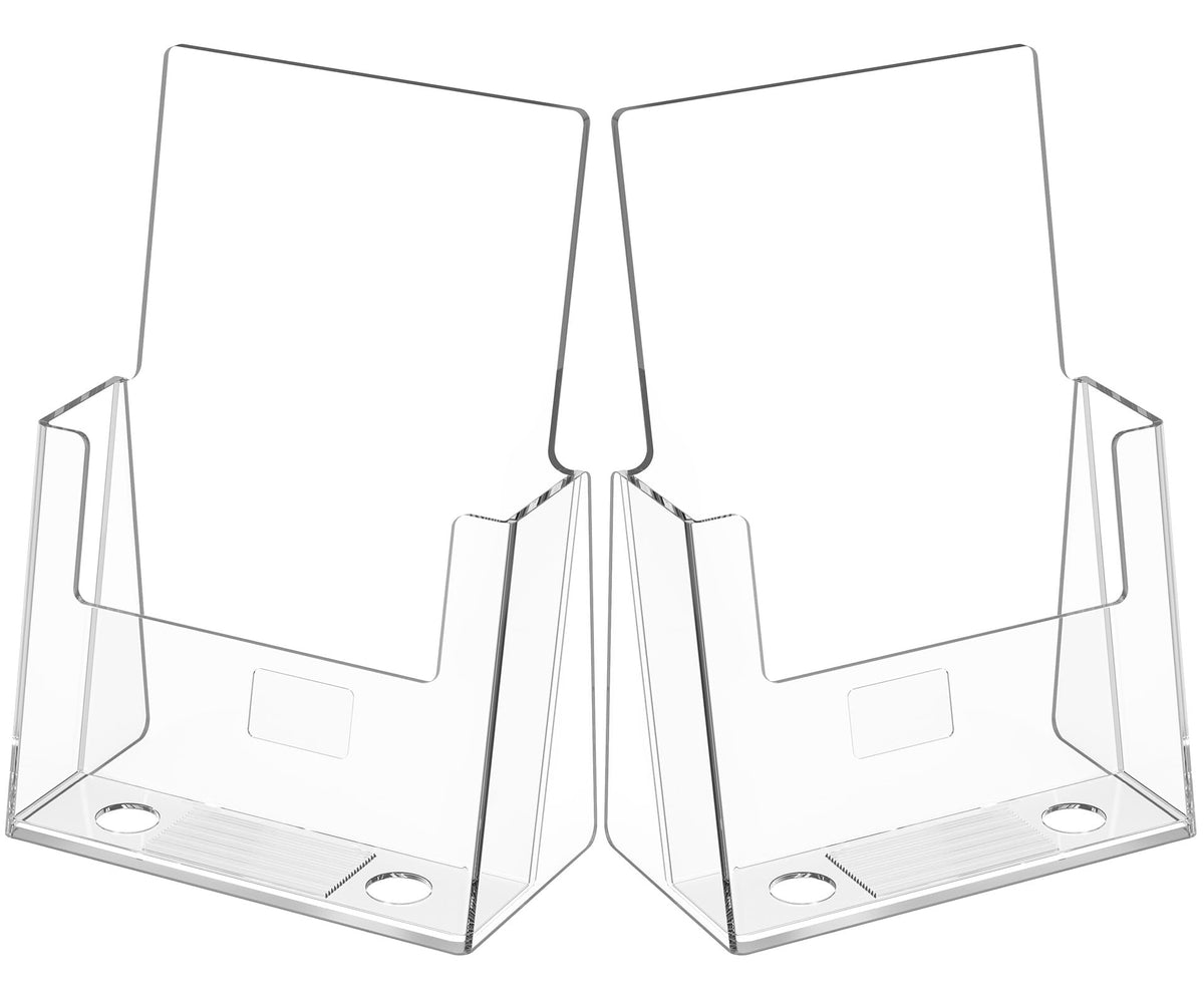 MaxGear Acrylic Brochure Holder Flyer Display Stand 4 x 9 Inch, 2 Pack