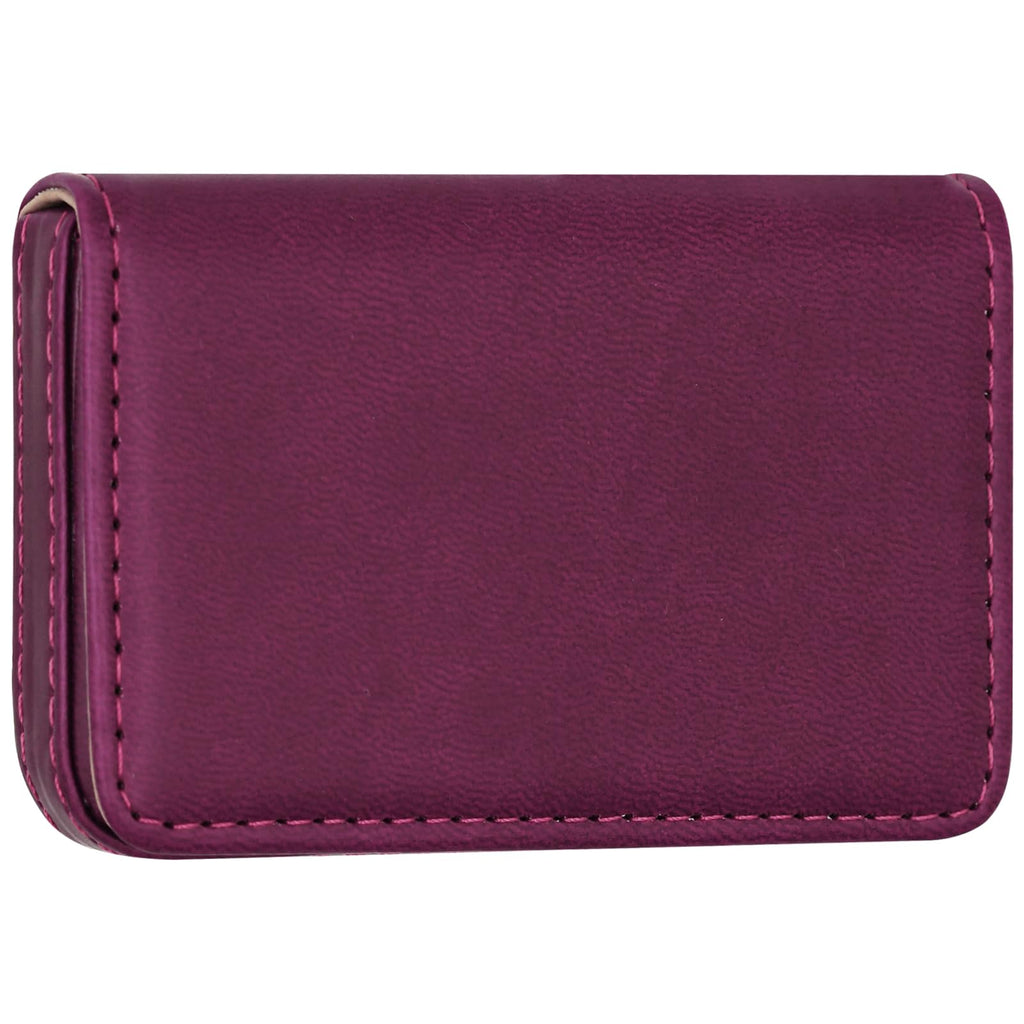 RFID Blocking Wallet - Minimalist Leather Business Credit Card Holder with Magnetic - Red