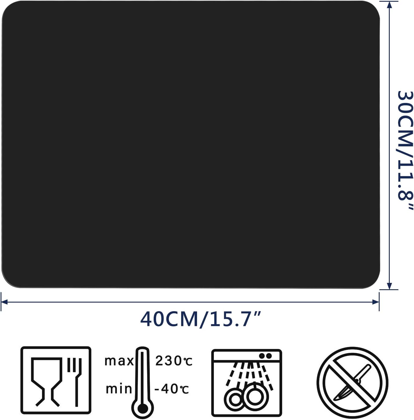 Gartful 2 Pack Silicone Crafting Mats, 15.7" x 11.8" Silicone Mat for Crafts, Large Heat Resistant Sheet for Jewelry Casting, Epoxy Resin, Painting, Counter Table Protector, Placemat, Nonstick, Black