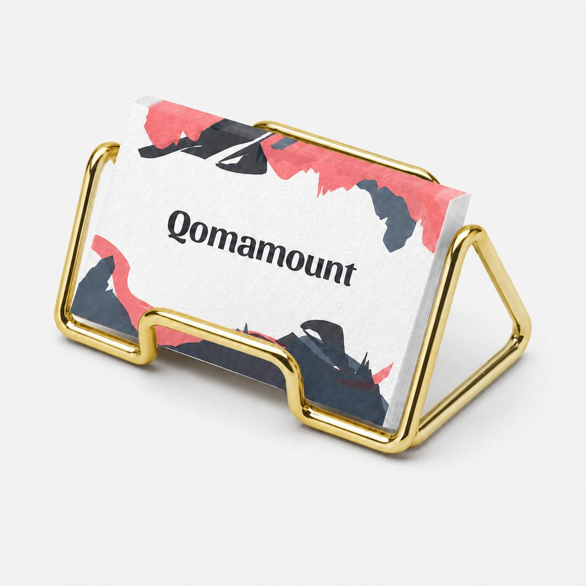 Qomamount Business Card Holder,Cute Heart-Shaped Metal Card Display Stand,Vertical Desktop Name Card Organizer,Small Phone Stand & Photo Holder for Office,Wedding,Reception,Exhibition(Rose gold)