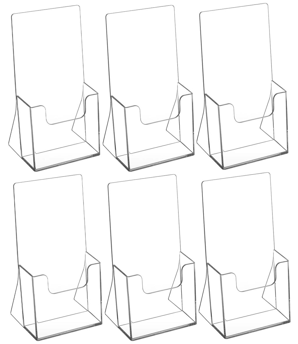 MaxGear Acrylic Brochure Holder Flyer Display Stand 4 x 9 Inch, 2 Pack