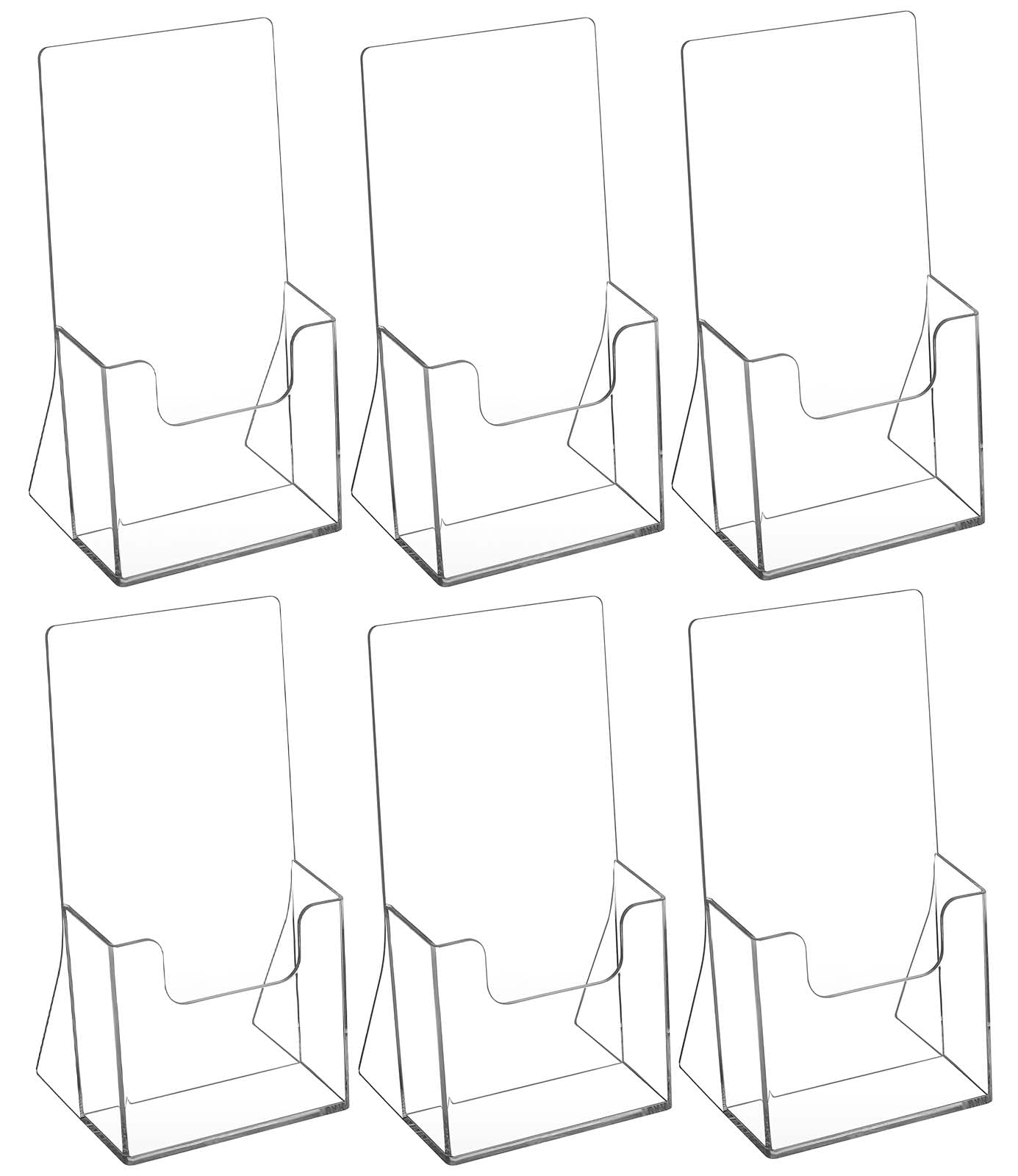 MaxGear Acrylic Brochure Holder Flyer Display Stand 4 x 9 Inch, 2 Pack