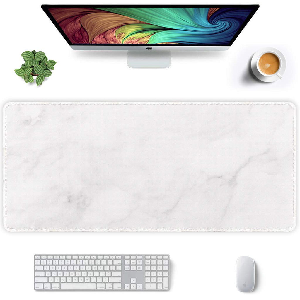 Auhoahsil Desk Mat, Ultra Large Mouse Pad, XXL Gaming Mousepad, Green Tropical Leaves Deskpad, Big Extended Full Size Mouse Pad, Desktop Desk Matt for Keyboard, Laptop & Computer, 35.5 x 15.7 in