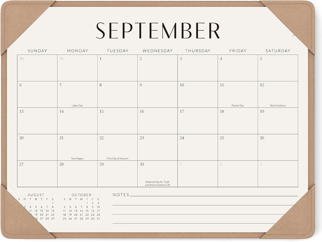 Jotsome Desk Calendar 2026-2027 with Protective Mat 14"x10.5"