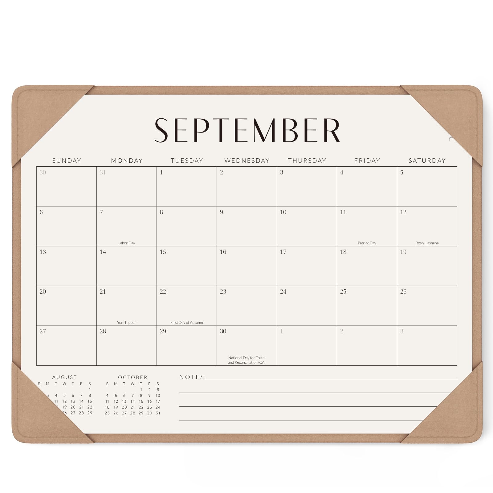 Jotsome Desk Calendar 2026-2027 with Protective Mat 14"x10.5"