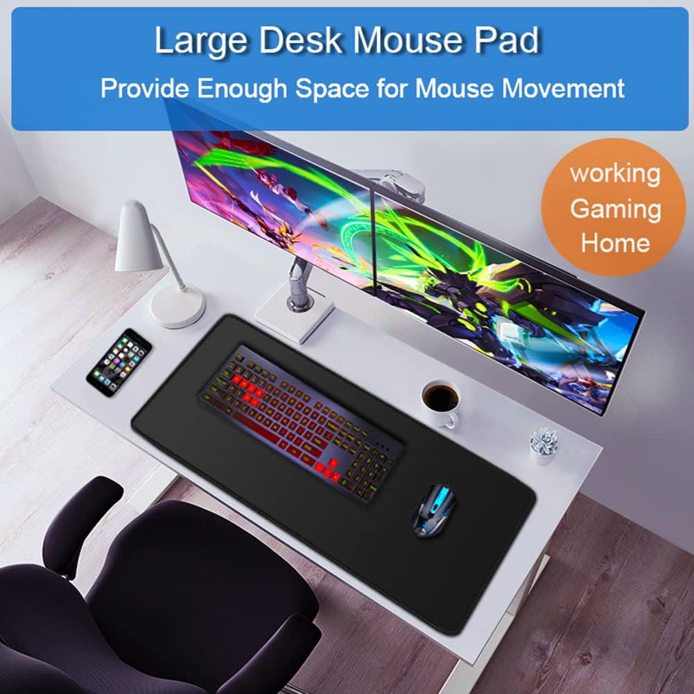Large Gaming Mouse Pad, 31.5x15.7 in Large Desk Computer Keyboard Mouse Mat