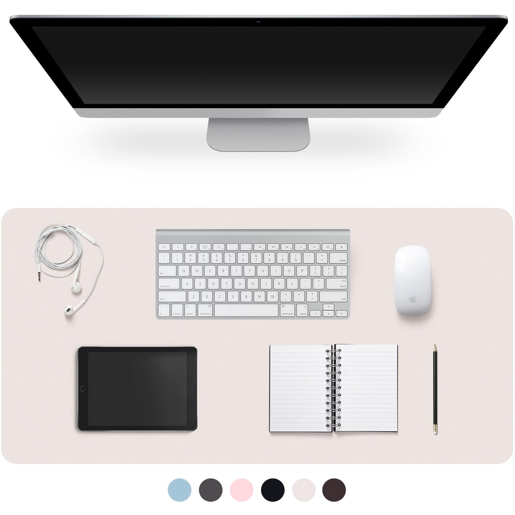 Leather Desk Pad Protector,Non-Slip Desk Pad(Black, 23.6" x 13.7")