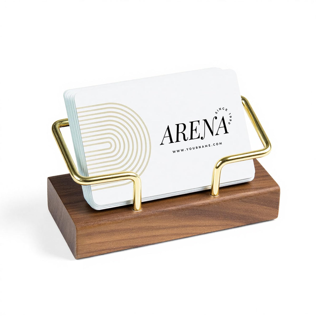 Business Card Holder for Desk, Minimalist Office Wooden Organizer