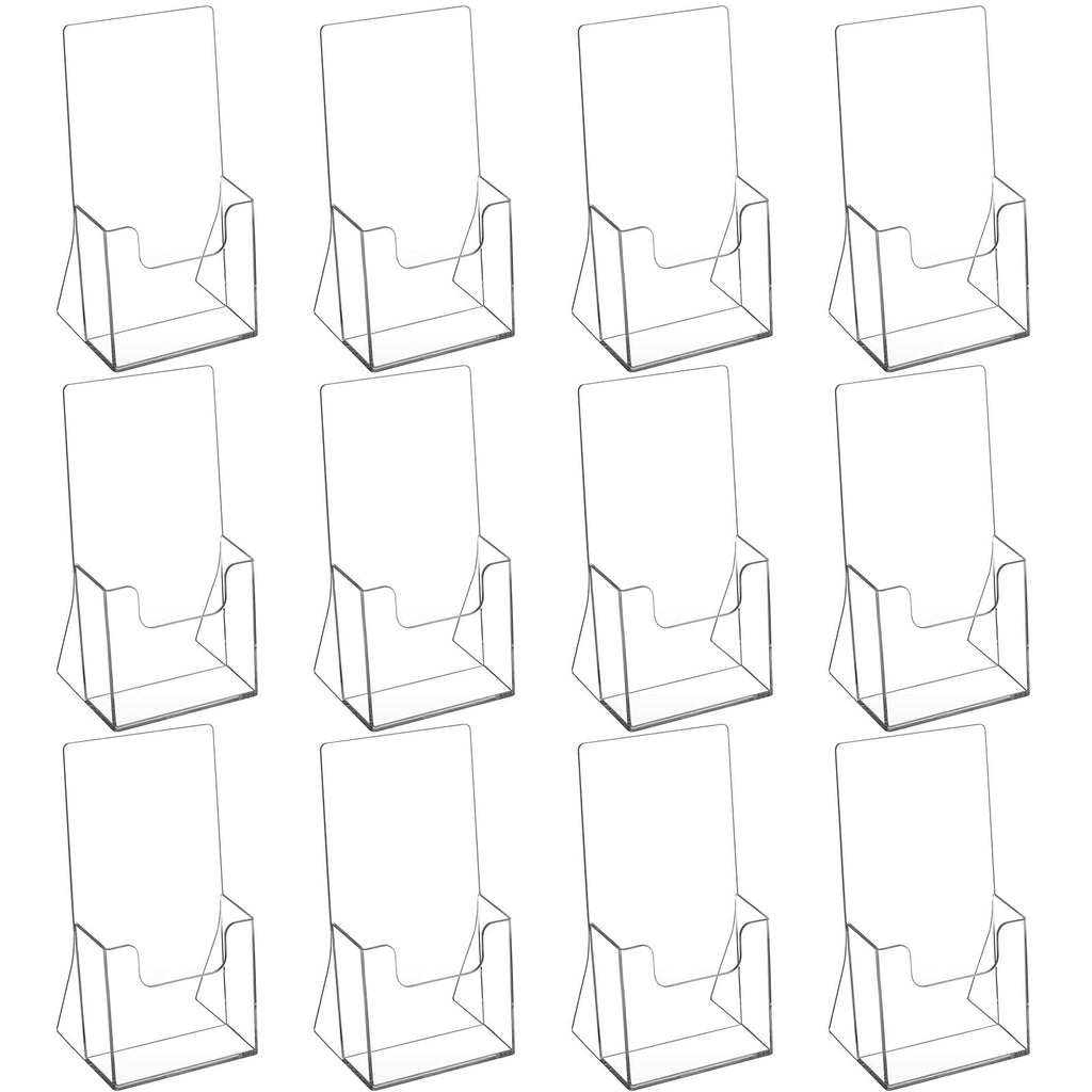 MaxGear Acrylic Brochure Holder Flyer Display Stand 4 x 9 Inch, 2 Pack