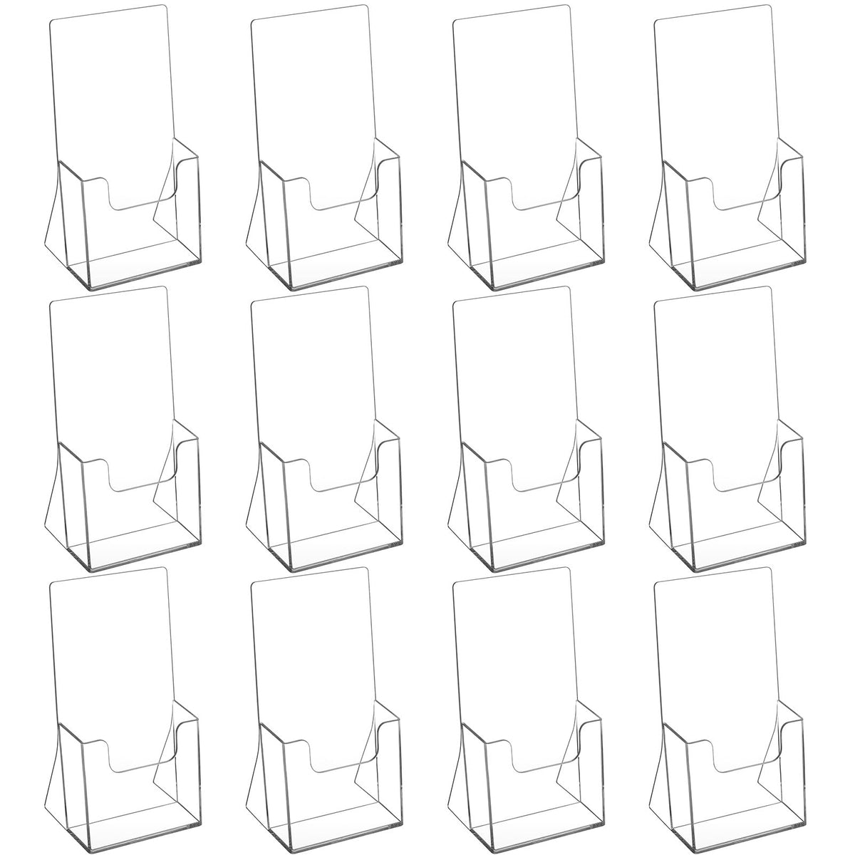 MaxGear Acrylic Brochure Holder Flyer Display Stand 4 x 9 Inch, 2 Pack