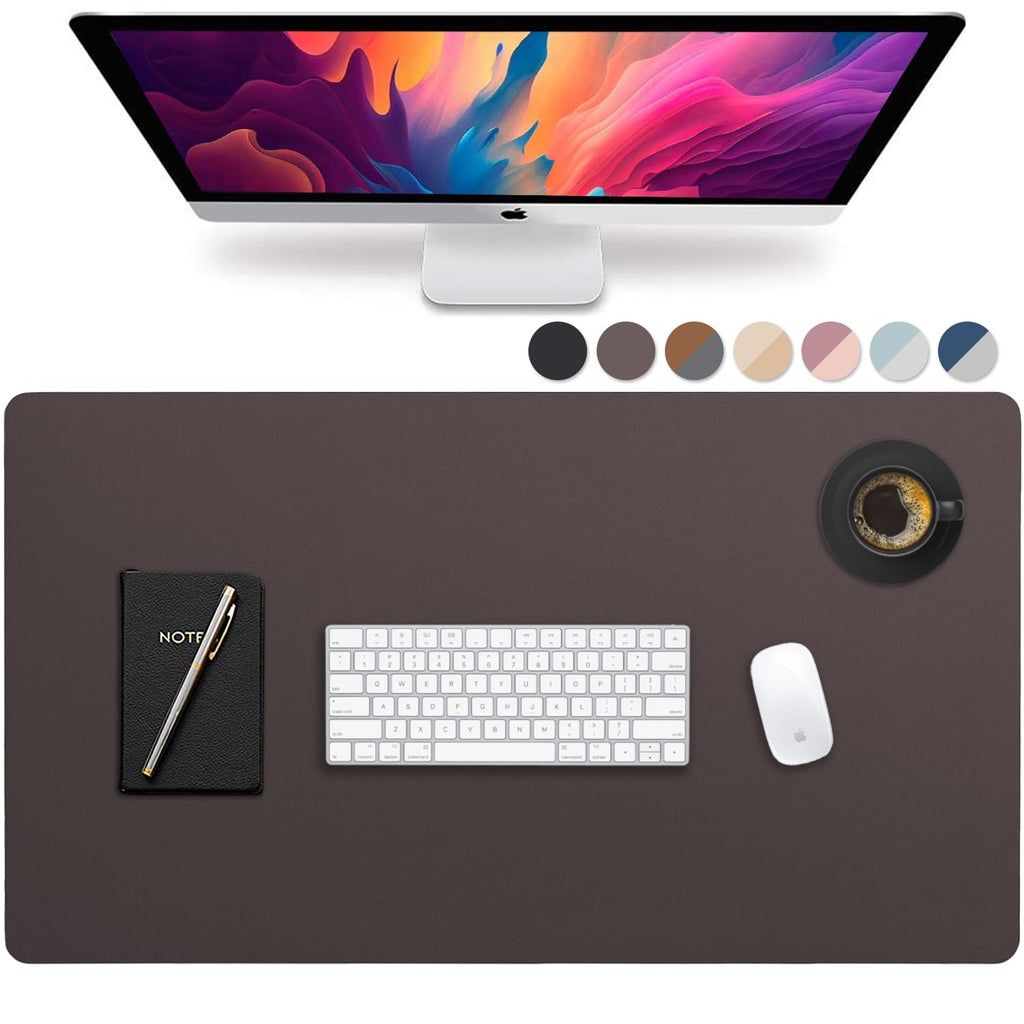 Vine Creations Leather Desk Mat 24" x 17", Desk Protector, PU Leather Desk Pad, Small Desk Pad Mat, Desk Blotter, Desk Pads on Top of Desks, Small Desk Mat for Home or Office (Black)