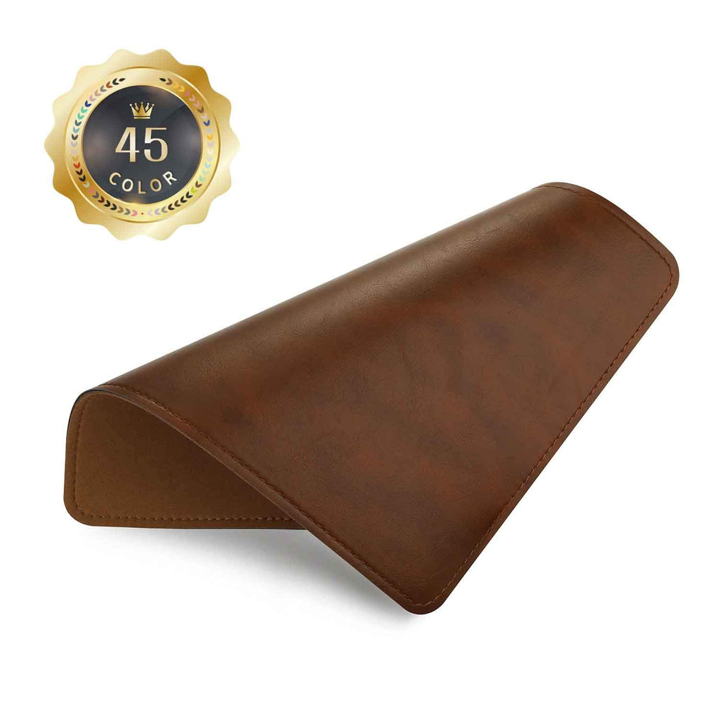 Mouse Pad, PU Mouse Pad，Leather Mouse Pad with Stitched Edge Micro-Fiber Base with Non-Slip Waterproof，Mouse Pad for Computers，Laptop, 8x11Inch (Caramel Brown)