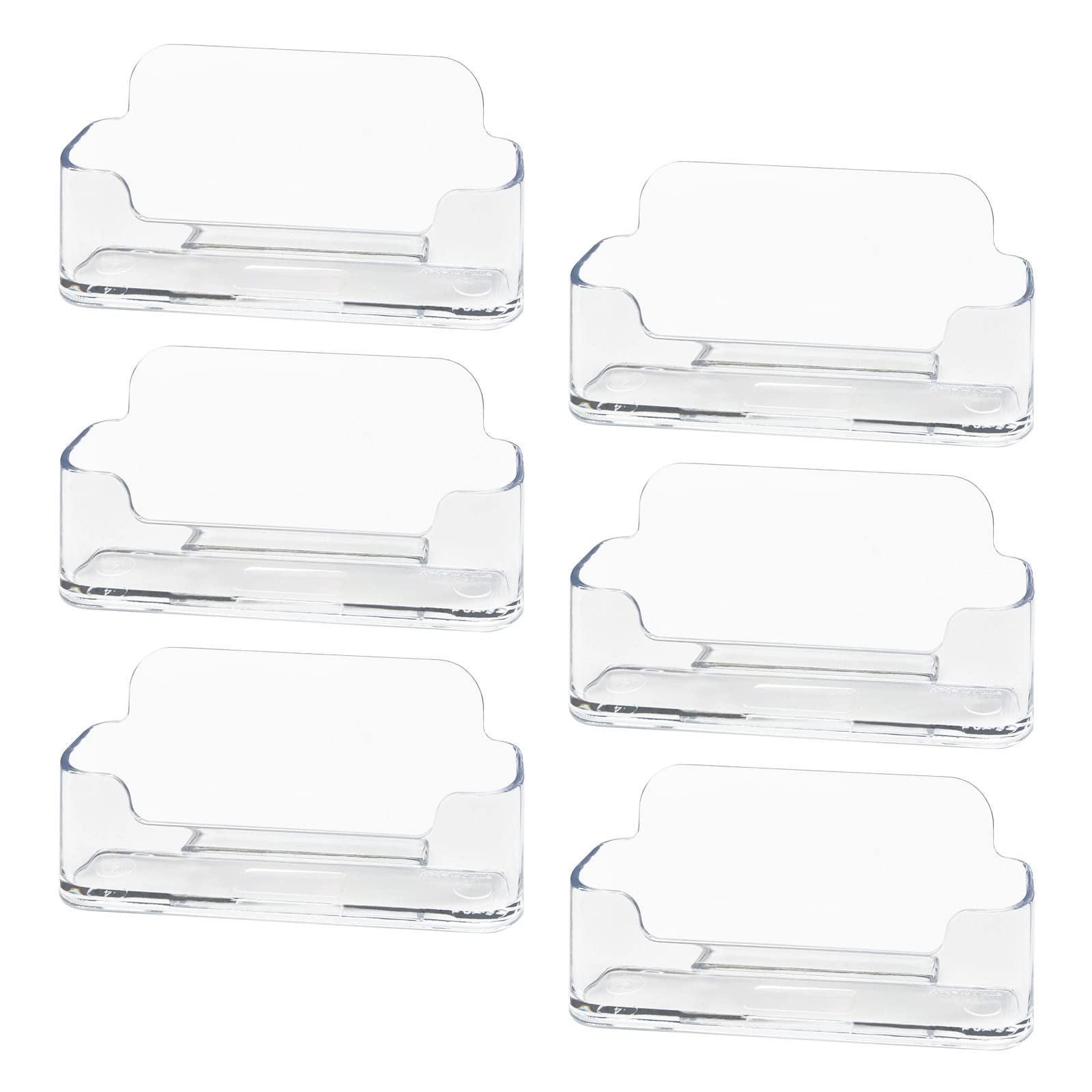 HSYMQ 8 Pack Acrylic Business Card Holder for Desk, Clear Plastic Business Cards Display Holders Stand, Fits 30-50 Business Cards