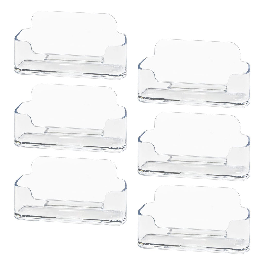 HSYMQ Acrylic Business Card Holder for Desk, Clear Plastic Business Cards Display Holders Stand, Fits 30-50 Business Cards