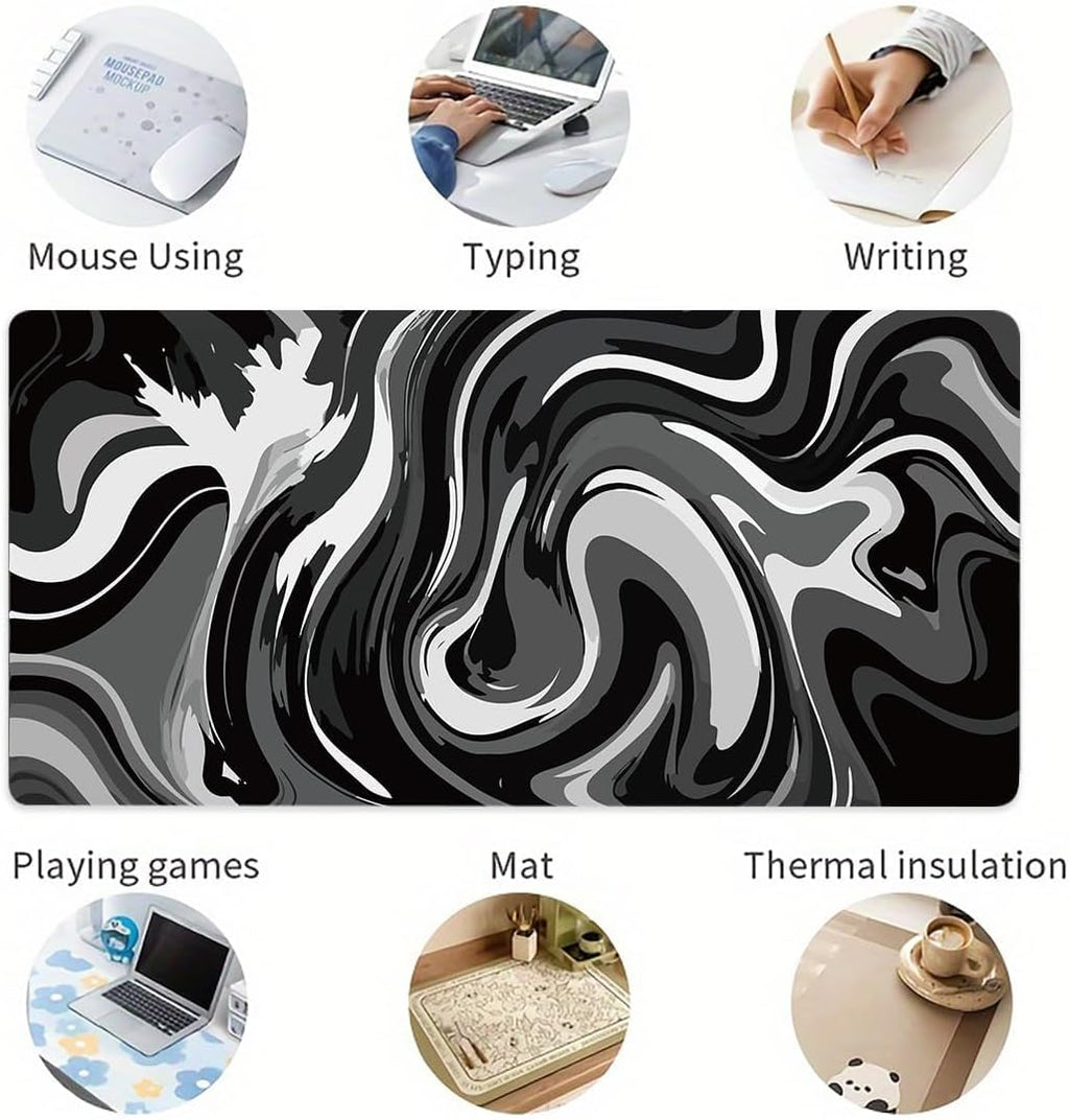Rcege Large Gaming Mouse Pad Extended Desk Mat with Non Slip Stitched Edge