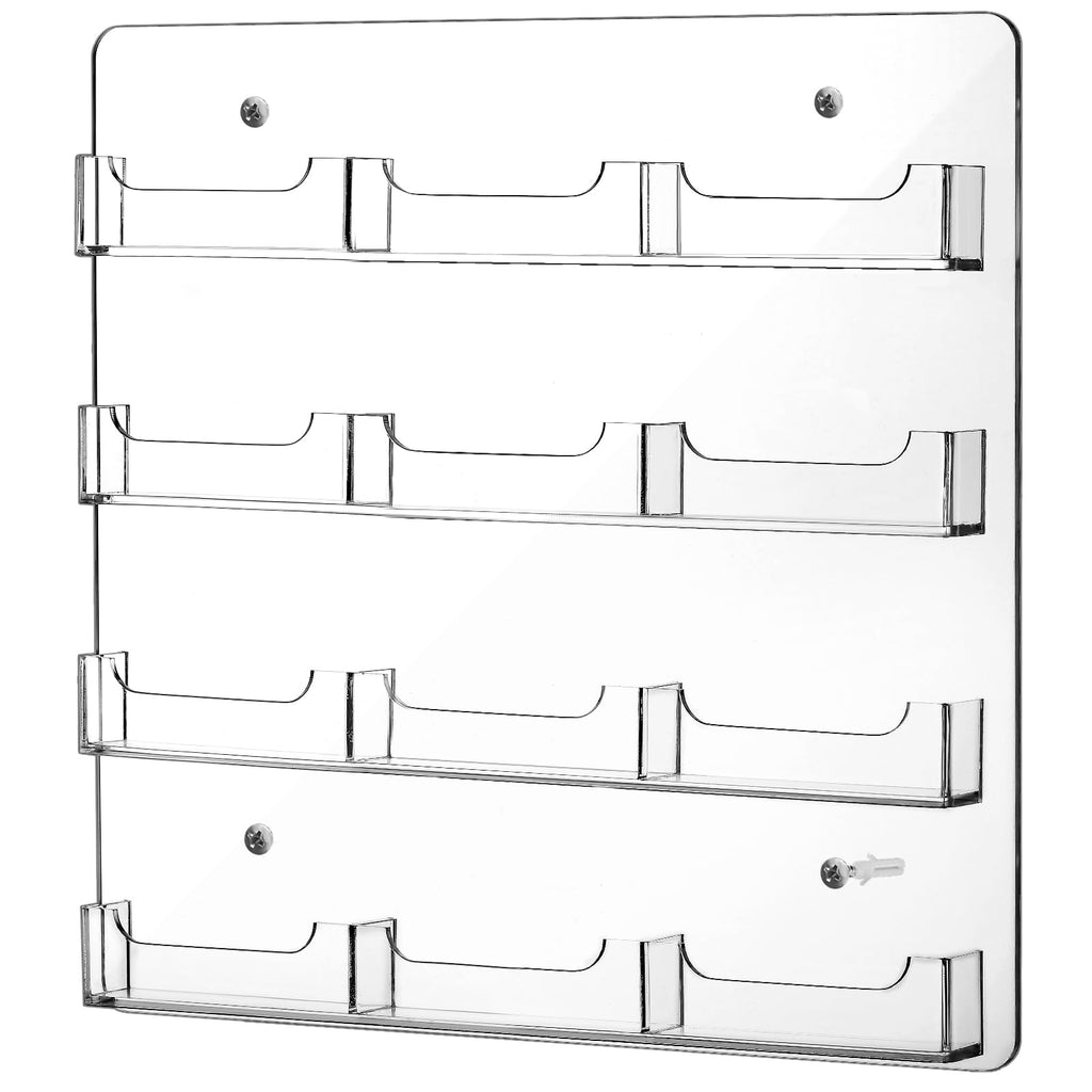 Hillban Acrylic Business Card Holder Wall Mount Office, 8 Pockets