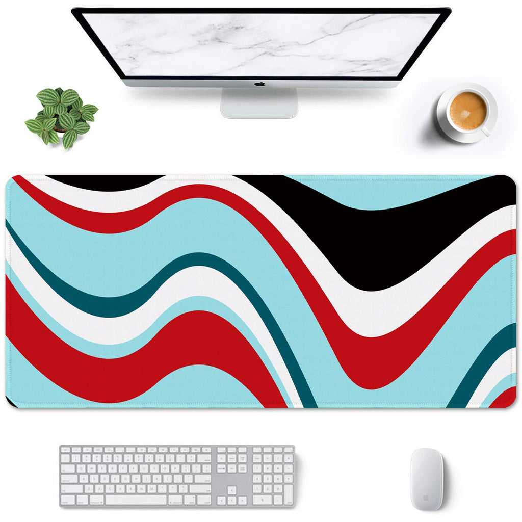 Auhoahsil Desk Mat, Ultra Large Mouse Pad, XXL Gaming Mousepad, Green Tropical Leaves Deskpad, Big Extended Full Size Mouse Pad, Desktop Desk Matt for Keyboard, Laptop & Computer, 35.5 x 15.7 in
