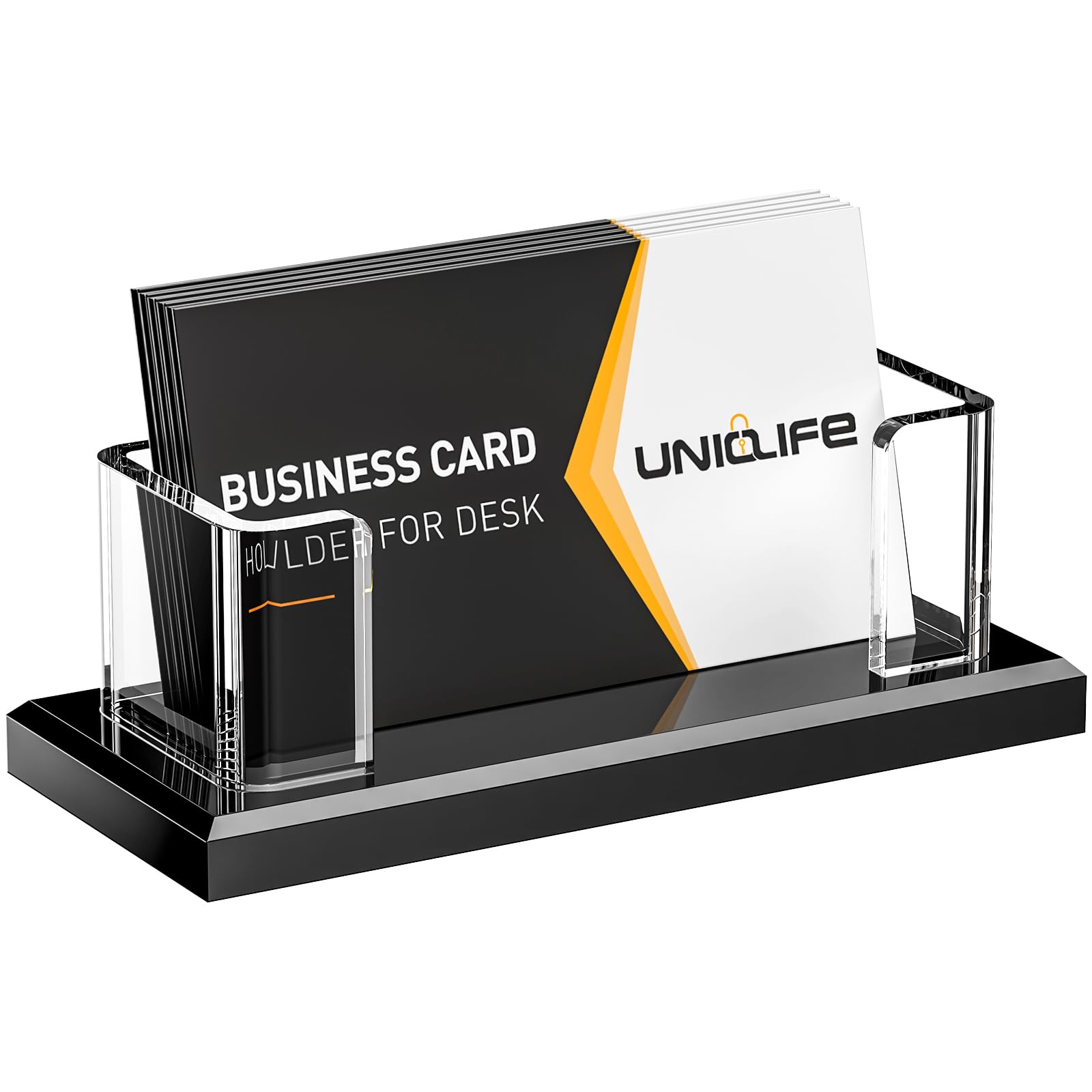 Uniclife Acrylic Business Card Holder for Desk 1 Slot, 60 Card Capacity