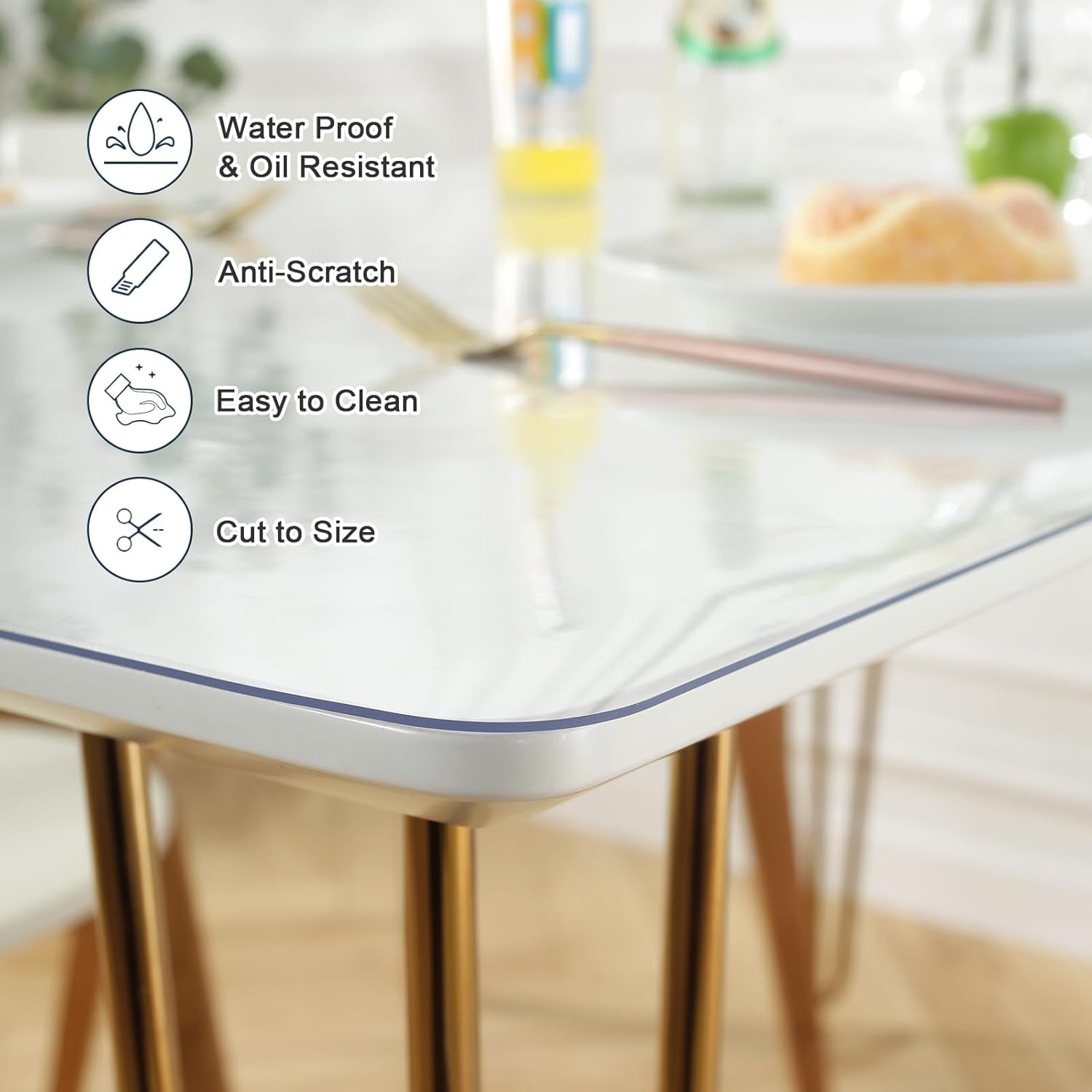 LovePads Clear Desk Mat 16x36 in, 1.5mm Thick Plastic Table Cover Protector