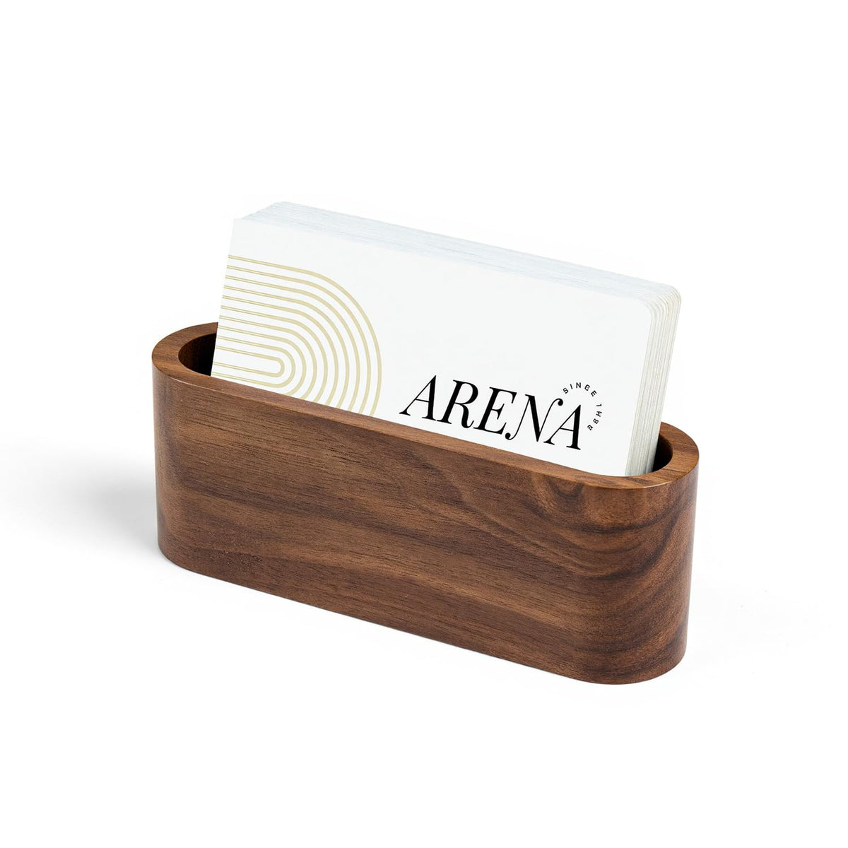 Business Card Holder for Desk, Minimalist Office Wooden Organizer