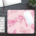 Pink Bow Pattern Desk Mat, Rectangle Gaming Mouse Pad, Non-slip Rubber Pad, Decorative Desk Mat, Cute Desk Accessories for Home Office, Girly Office Supplies, Fun Desk Supplies, Aesthetic Desk Accessories, Desktop Accessory