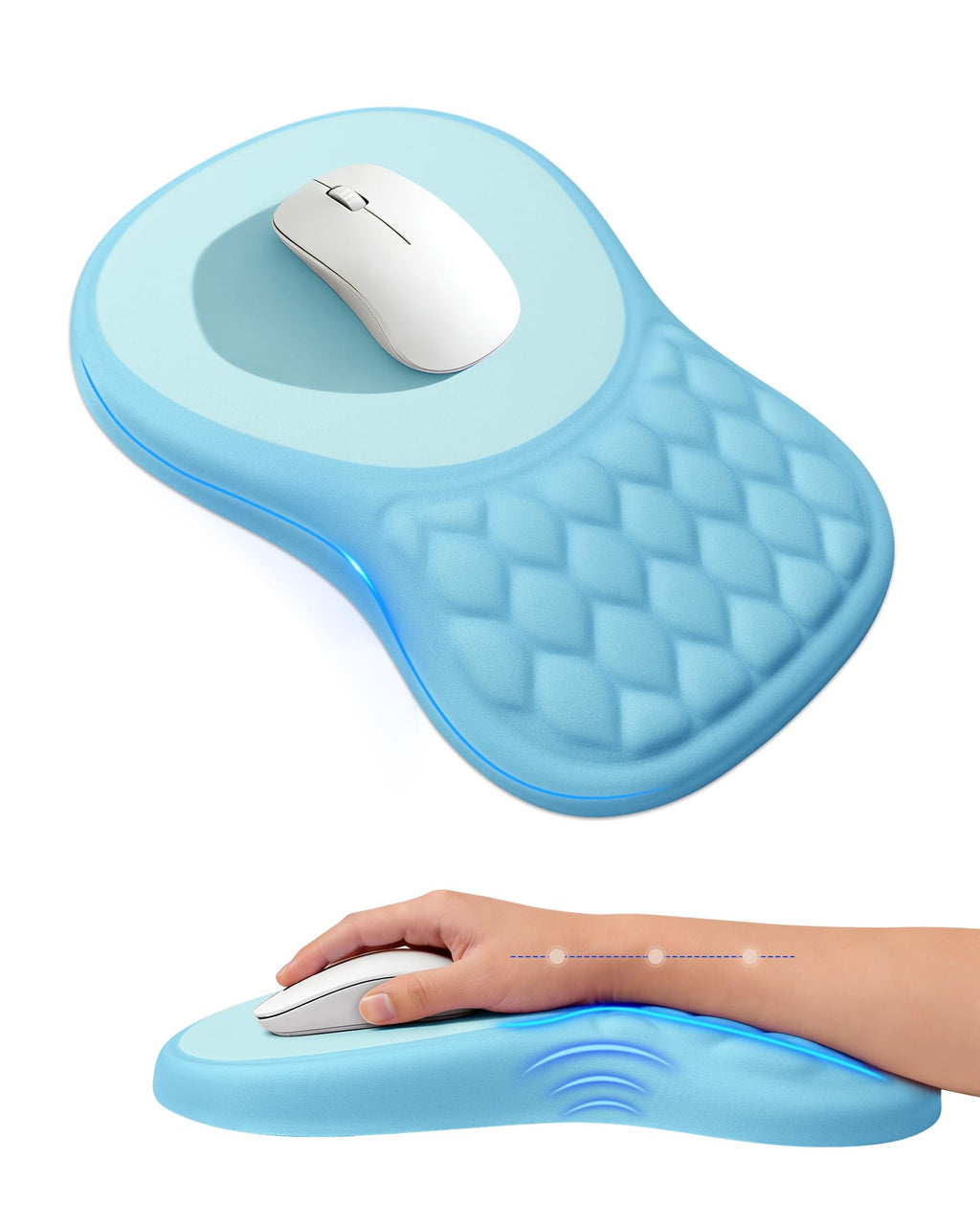 Ergonomic Mouse Pad with Sloped Memory Foam Wrist Rest (Black)