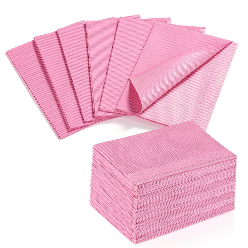 Makartt 50 Pcs Pink Disposable Nail Mats, 18"x13" Waterproof