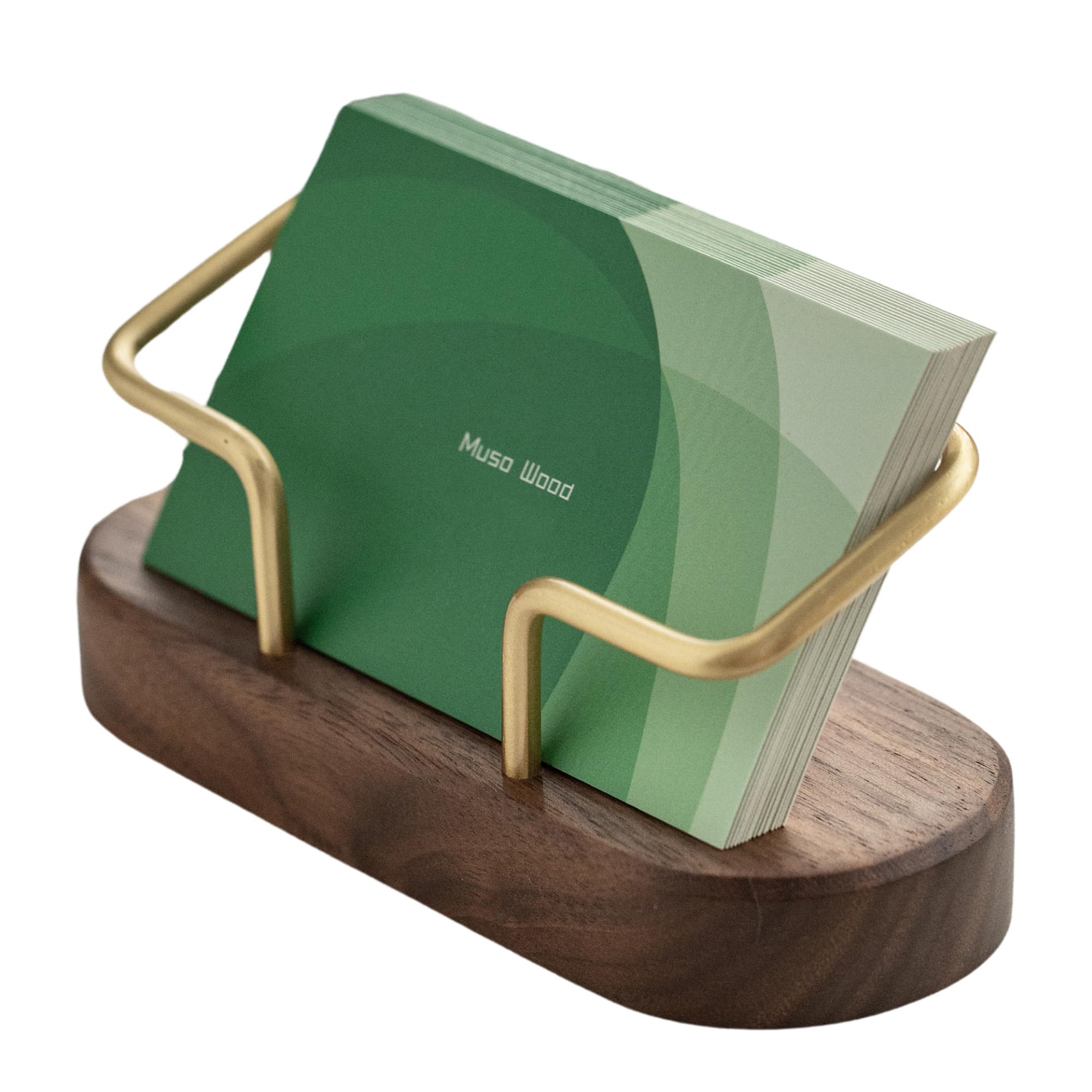 muso wood Cherry Business Card Holder for Desk, 1 Pack