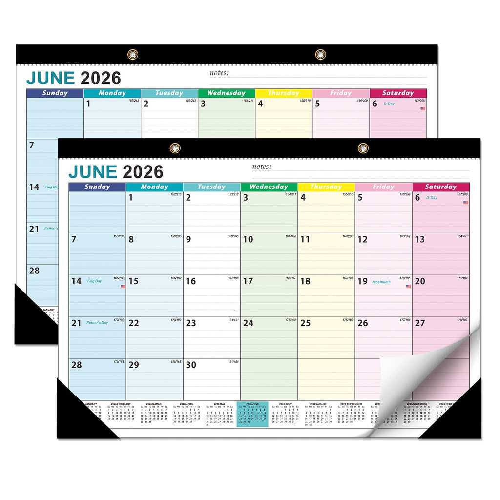 Desk Calendar 2026-2027 - Ougesi 19 Month Desk Top Calendar, 17x12''