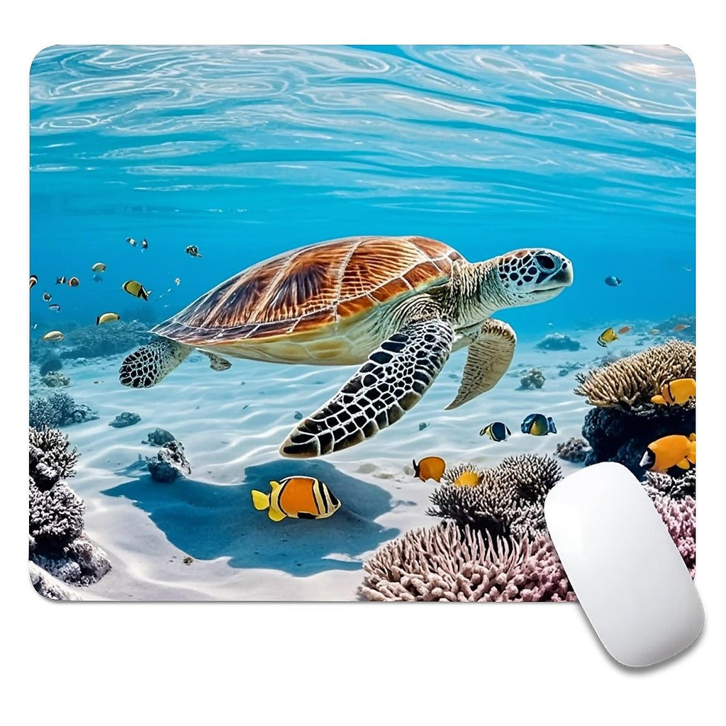 Beach Sunset Mouse Pad,Cute Mouse pad,Custom Small Mouse Pads with Designs,Portable Office Non-Slip Rubber Base Wireless Mouse Pad for Laptop
