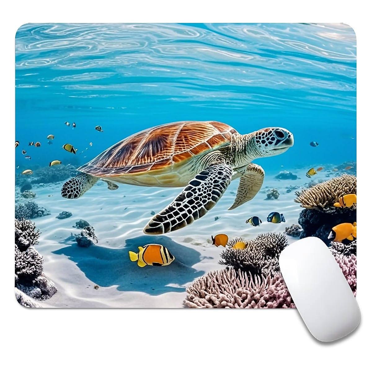 Beach Sunset Mouse Pad,Cute Mouse pad,Custom Small Mouse Pads with Designs,Portable Office Non-Slip Rubber Base Wireless Mouse Pad for Laptop