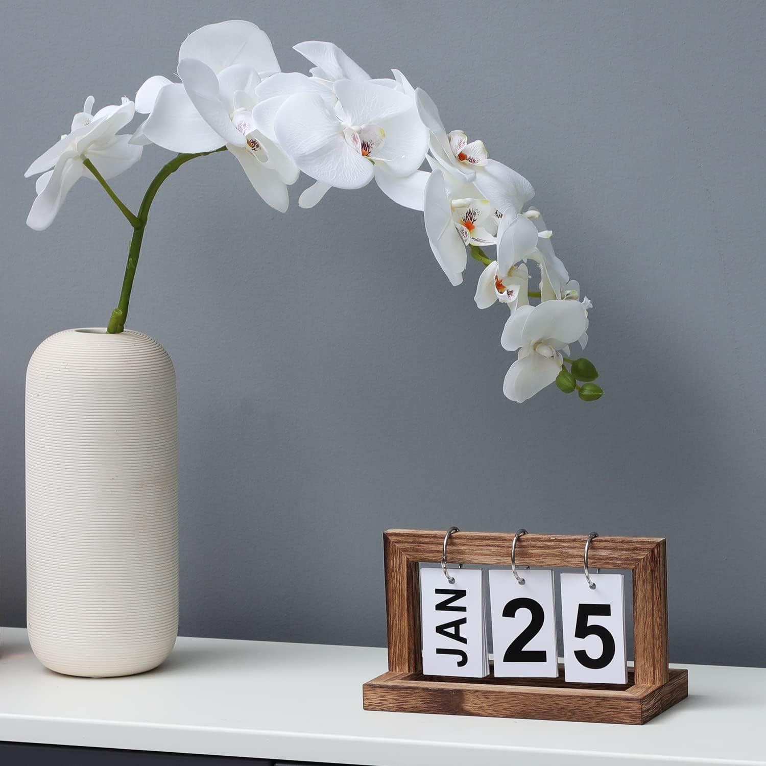 Desk Flip Calendar, Perpetual Desktop Calendar, Cute Small Flip Calendar with Memorial Day Recorder, Carbonized Black